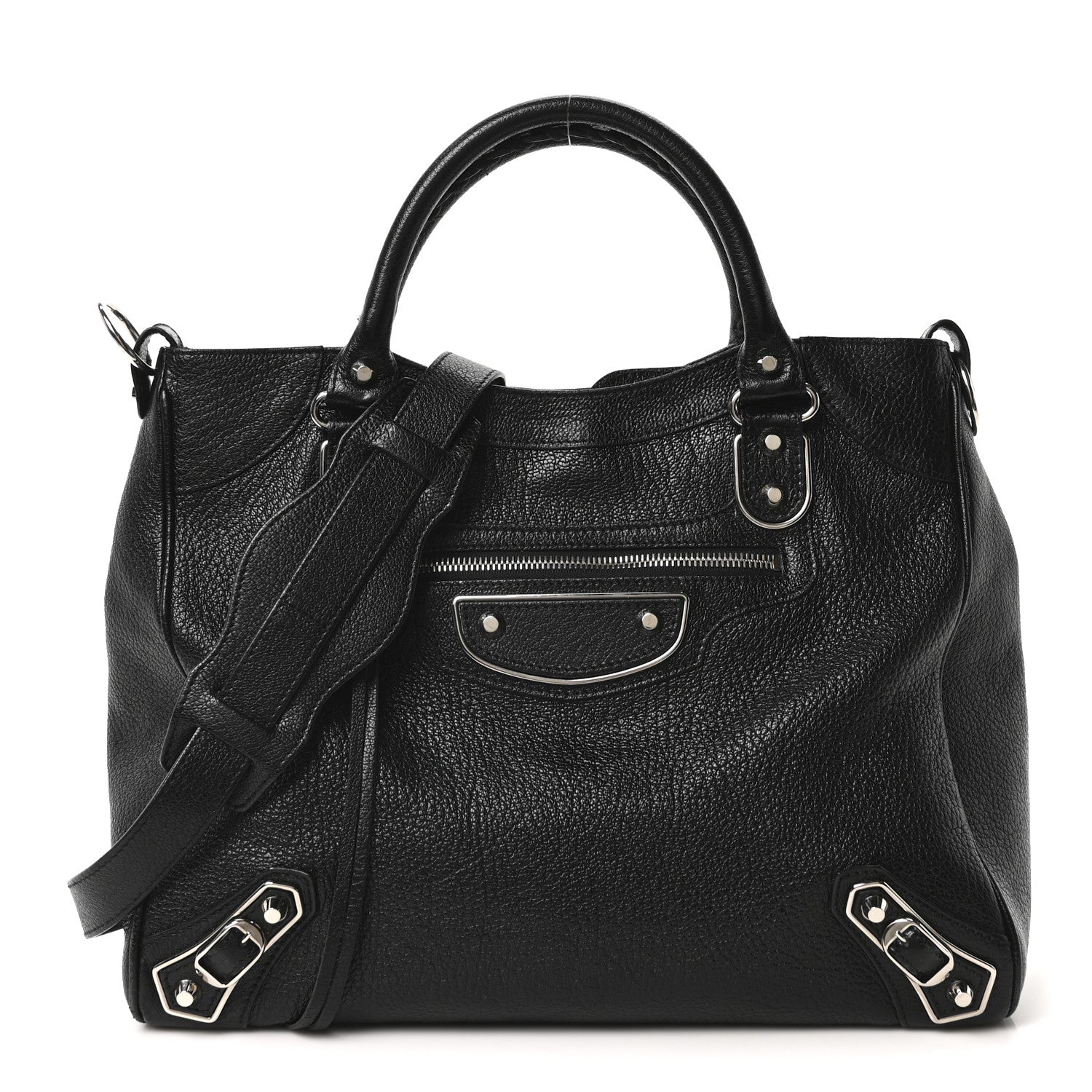 Balenciaga Chevre Silver Metallic Edge Hardware Velo Black 1 of 11