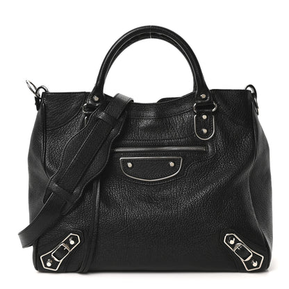 Balenciaga Chevre Silver Metallic Edge Hardware Velo Black 1 of 11