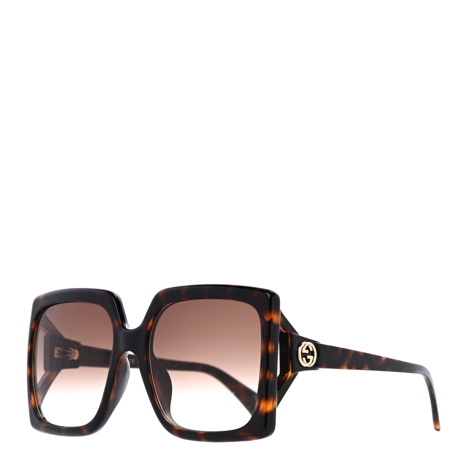 Gucci Acetate Square Frame Sunglasses GG0876SA Tortoise 1 of 7