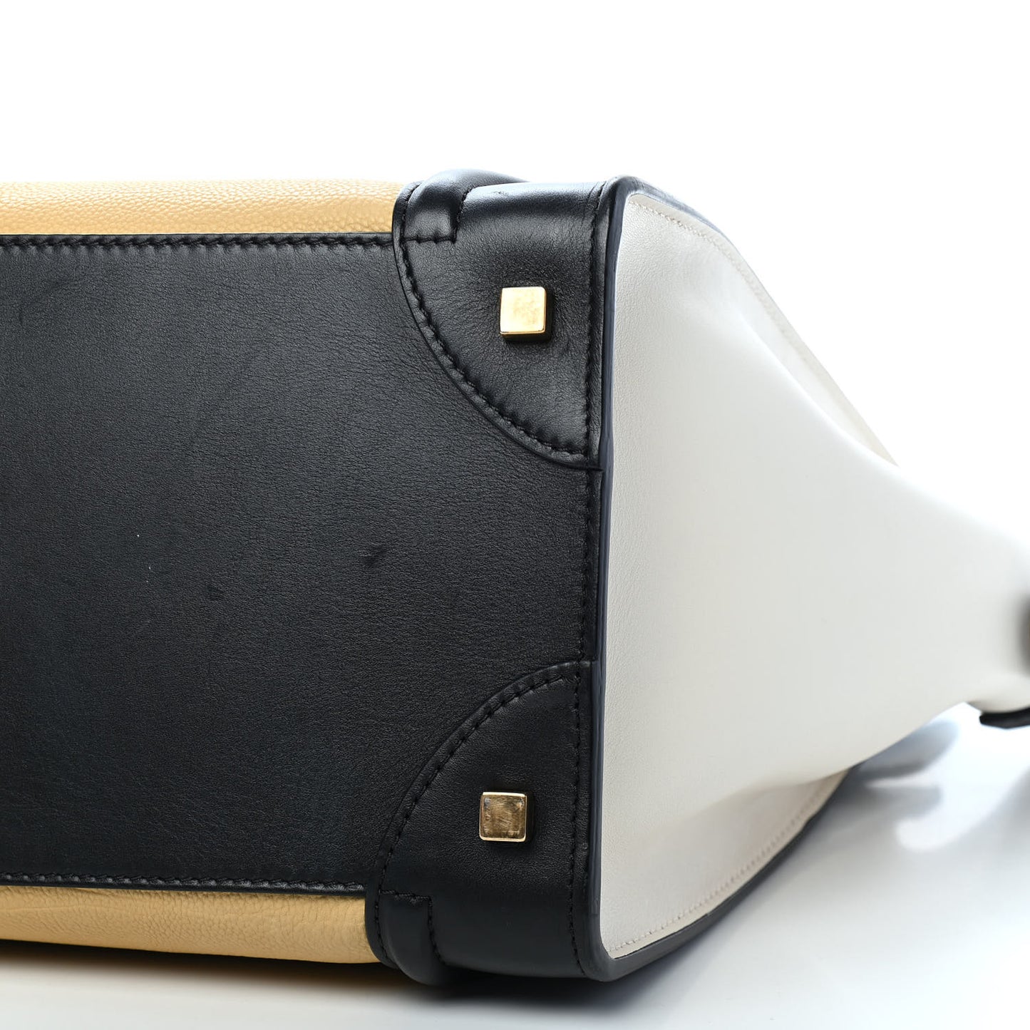Velluto Calfskin Tri-Color Mini Luggage Vanilla