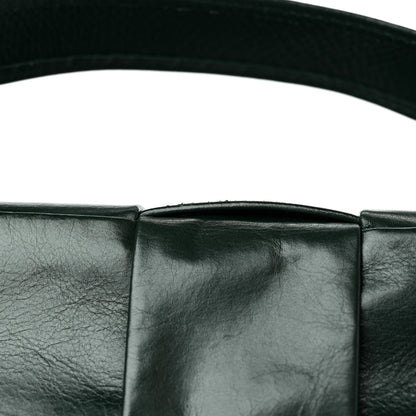 Bottega Veneta Paper Calfskin Maxi Intreccio Cassette Crossbody Bag Black 10 of 10