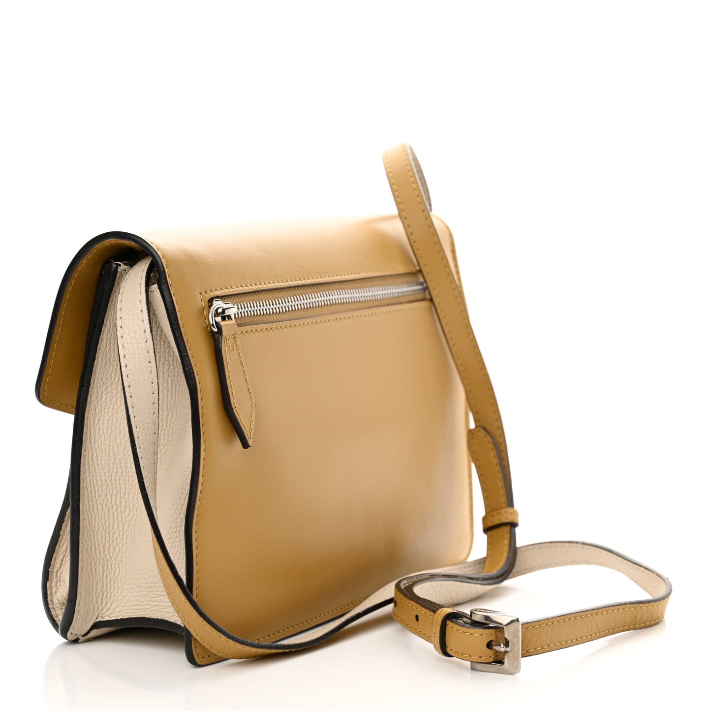 Derby Calfskin Bi-Color Small Macken Crossbody Bag Limestone Cornflower Yellow