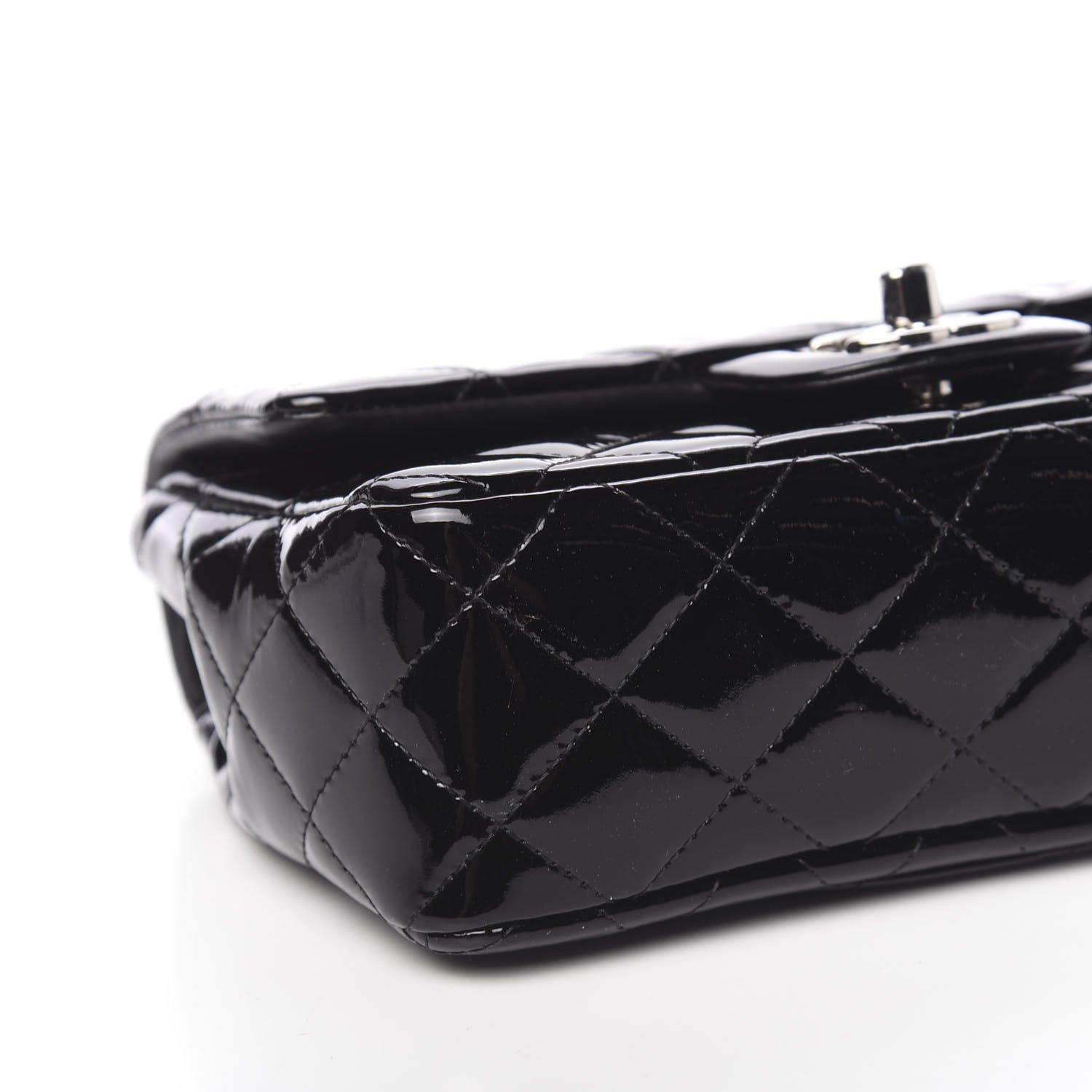 Chanel Patent Calfskin Quilted Mini Rectangular Flap Black 9 of 10