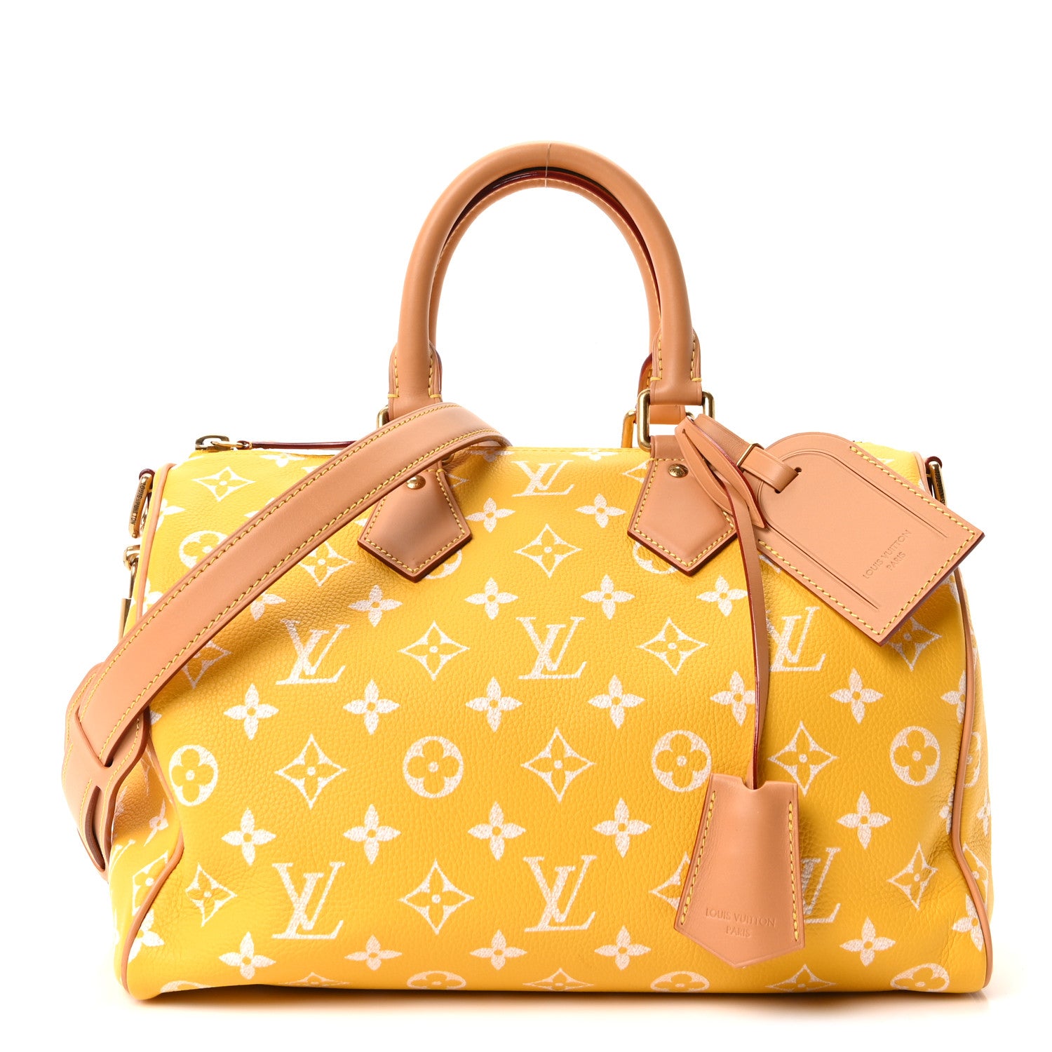 Louis Vuitton Calfskin Monogram Speedy P9 Bandouliere 25 Jaune Mat 1 of 10