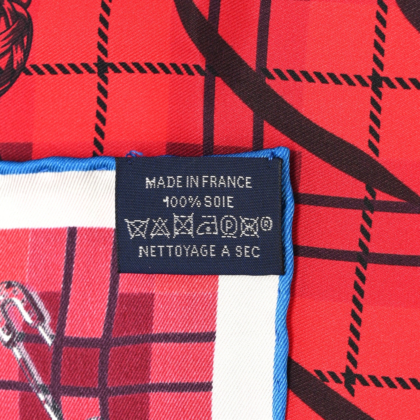 Silk Cheval Punk Pocket Square Rouge Black