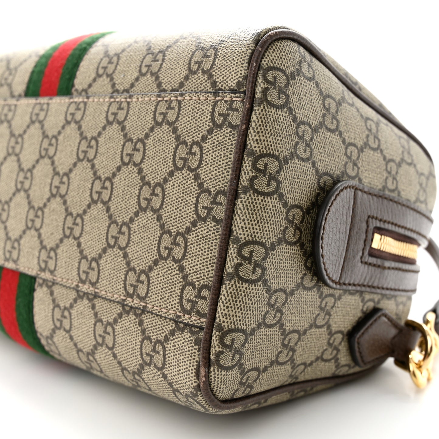 GG Supreme Monogram Web Small Ophidia Top Handle Bag Beige Ebony
