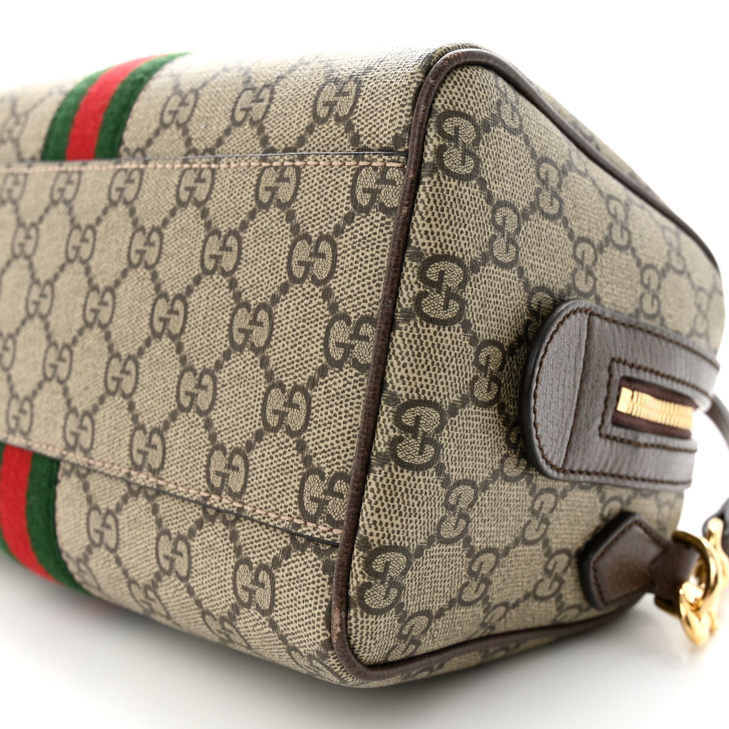 Gucci GG Supreme Monogram Web Small Ophidia Top Handle Bag Beige Ebony 9 of 12