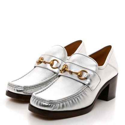 Gucci Galassia GG Marmont Fringe 50mm Loafer Pumps 40 Argento 3 of 9