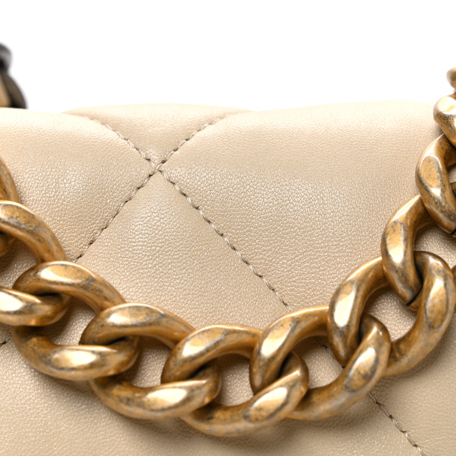 Chanel Lambskin Quilted Medium Chanel 19 Flap Beige 8 of 10