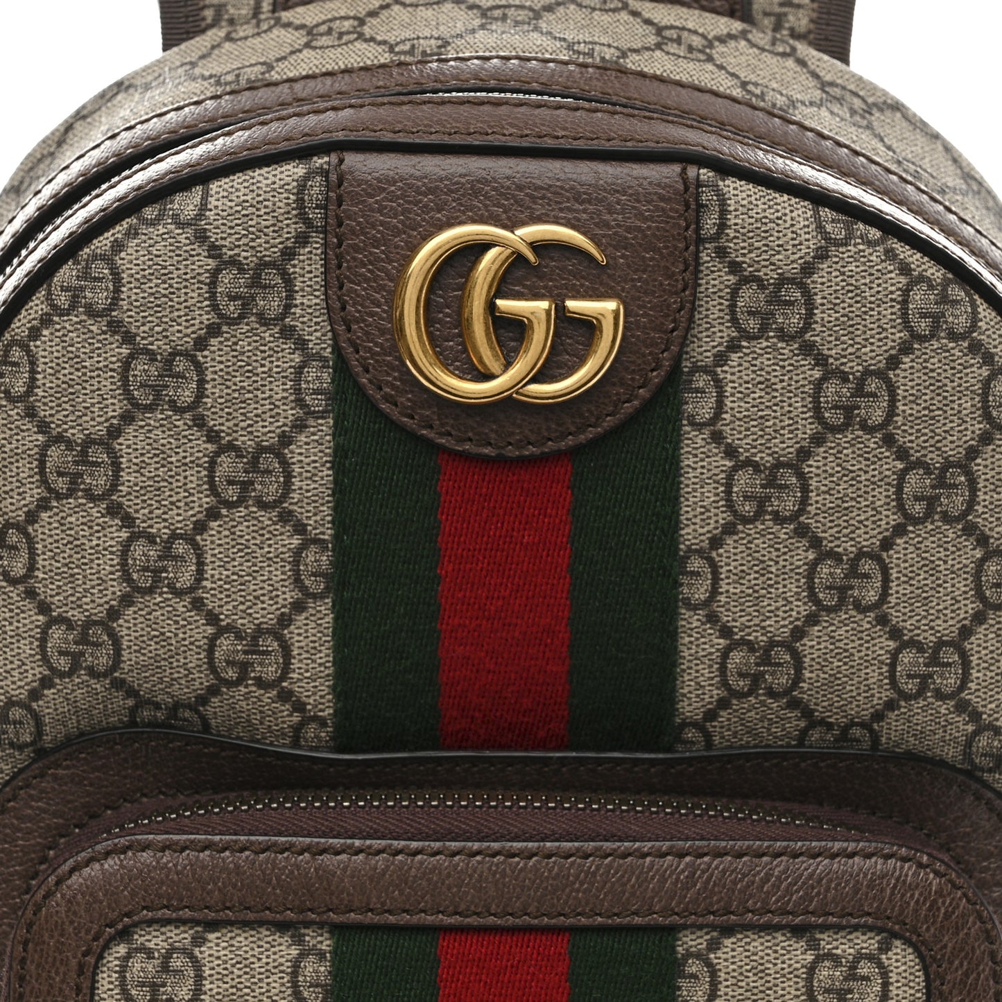 GG Supreme Monogram Calfskin Web Small Ophidia Day Backpack Beige Ebony New Acero