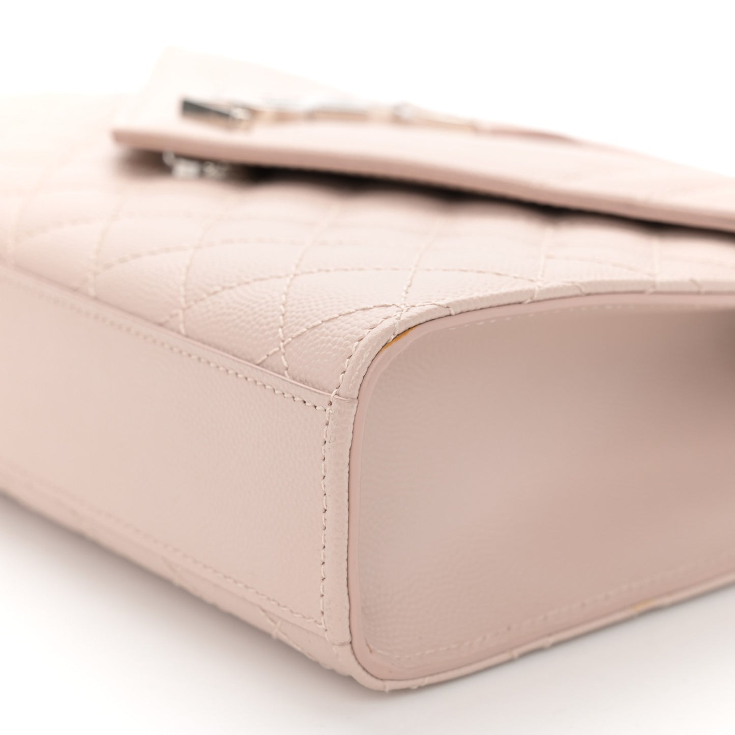 Grain De Poudre Textured Mixed Matelasse Medium Triquilt Monogram Satchel Marble Pink