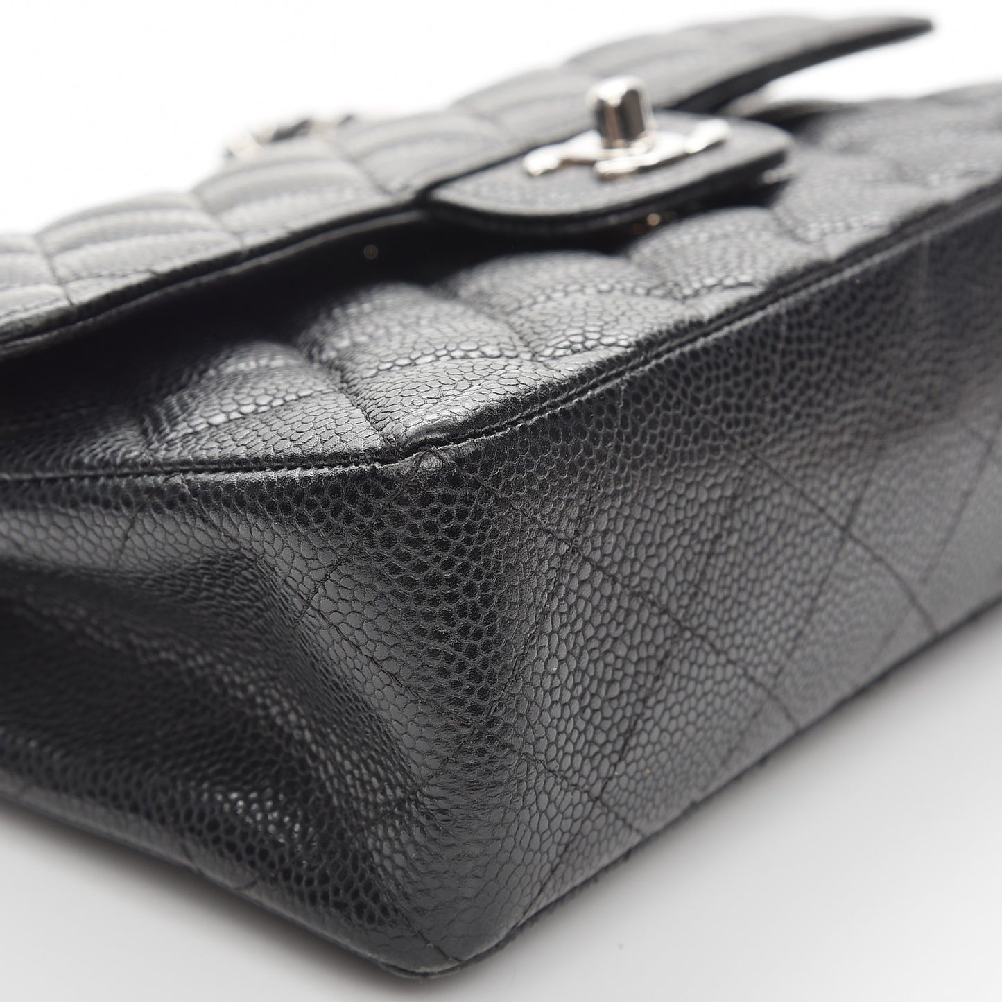 Caviar Quilted Small Double Flap Black