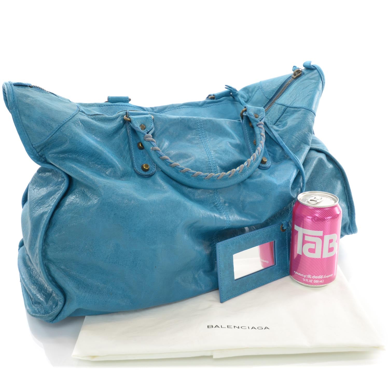 Balenciaga Agneau Weekender Turquoise 3 of 10