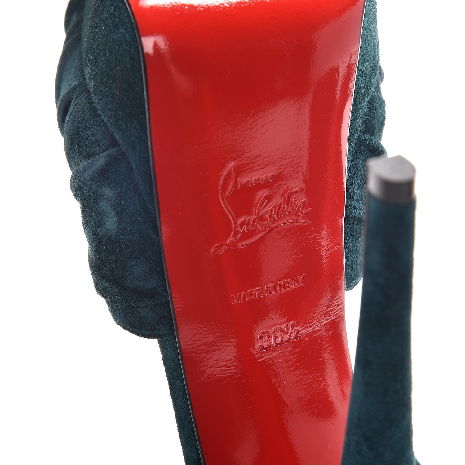 Christian Louboutin Veau Velours Ionescadiva 150 Pumps 36.5 Lagune 7 of 8