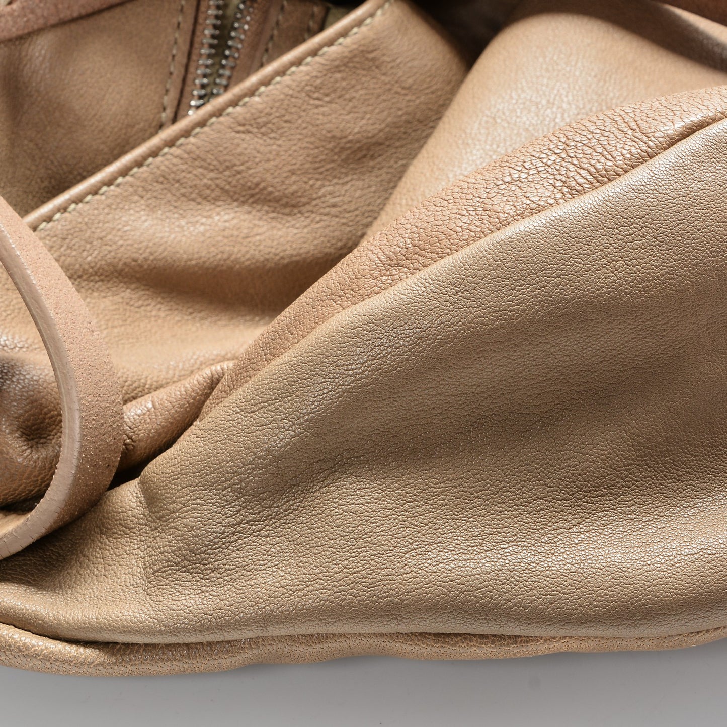Lambskin Biker Large Hobo Beige