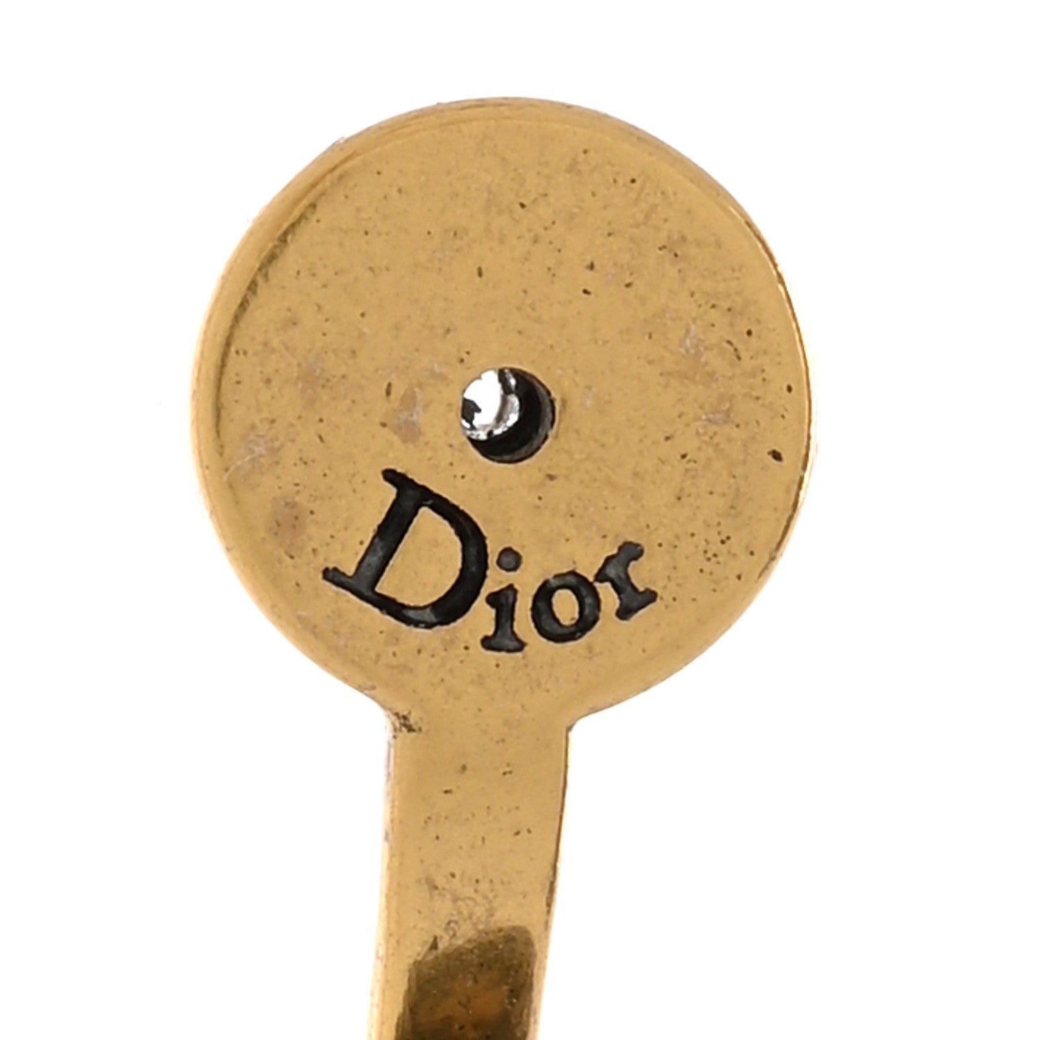 Christian Dior Metal Star Heart Earrings Black Gold 4 of 7