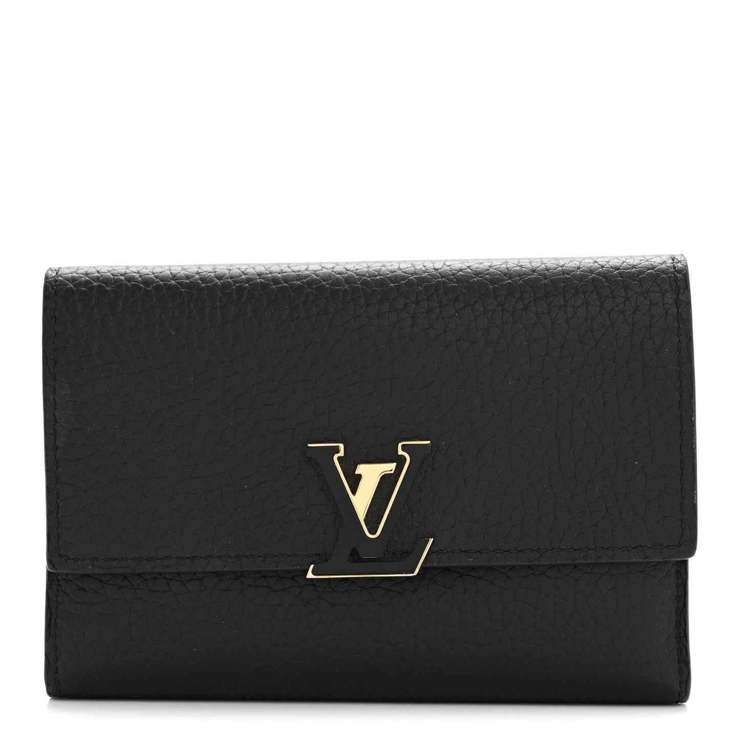 Taurillon Capucines Compact Wallet Black