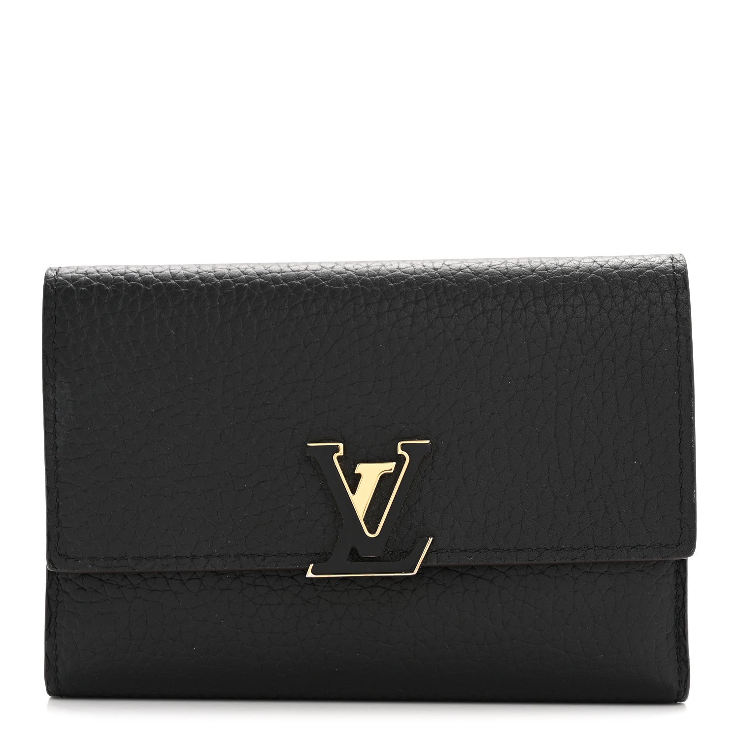 Louis Vuitton Taurillon Capucines Compact Wallet Black 2 of 16