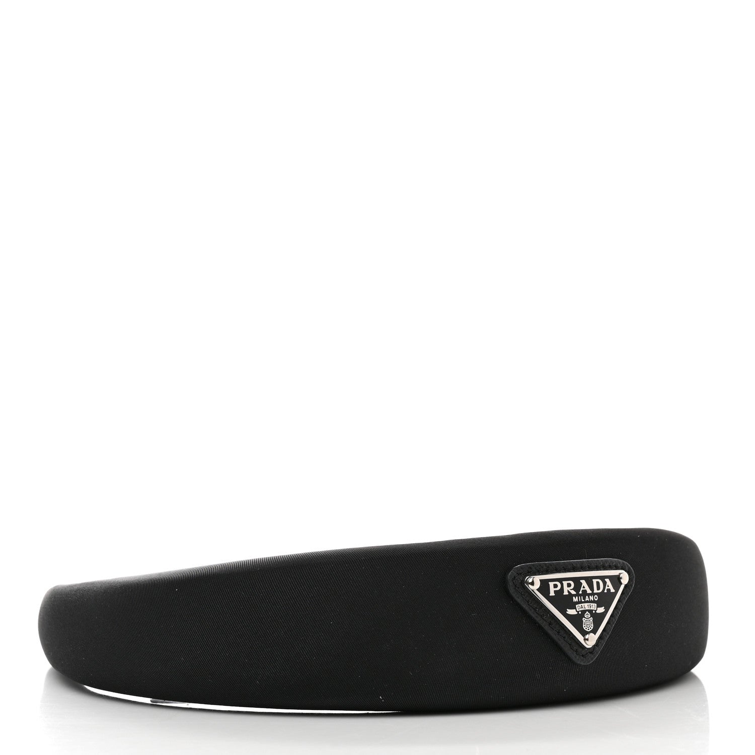Prada Re-Nylon Metal Triangle Logo Headband Black 3 of 5