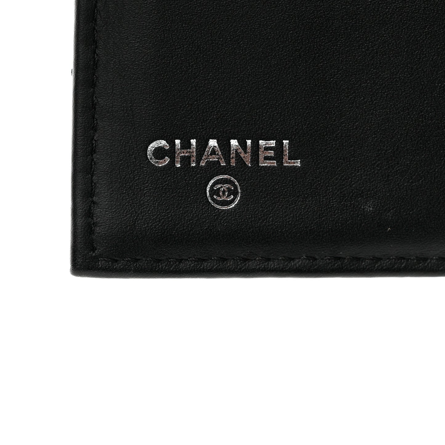 Patent Quilted Large Flap Wallet Black