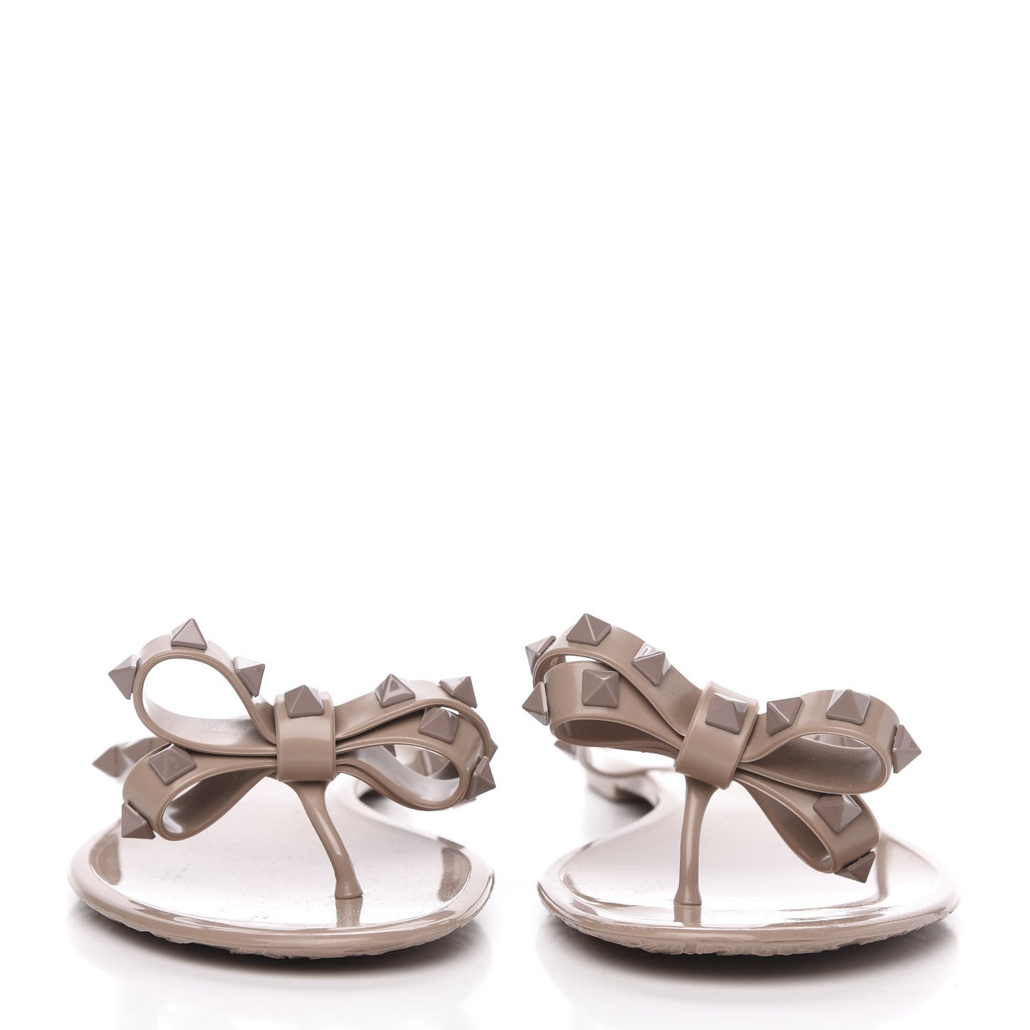 Valentino Garavani PVC Jelly Rockstud Bow Thong Sandals 39 Poudre 2 of 8