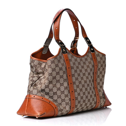 Gucci Monogram Horsebit Large Glam Shoulder Bag Brown 2 of 14