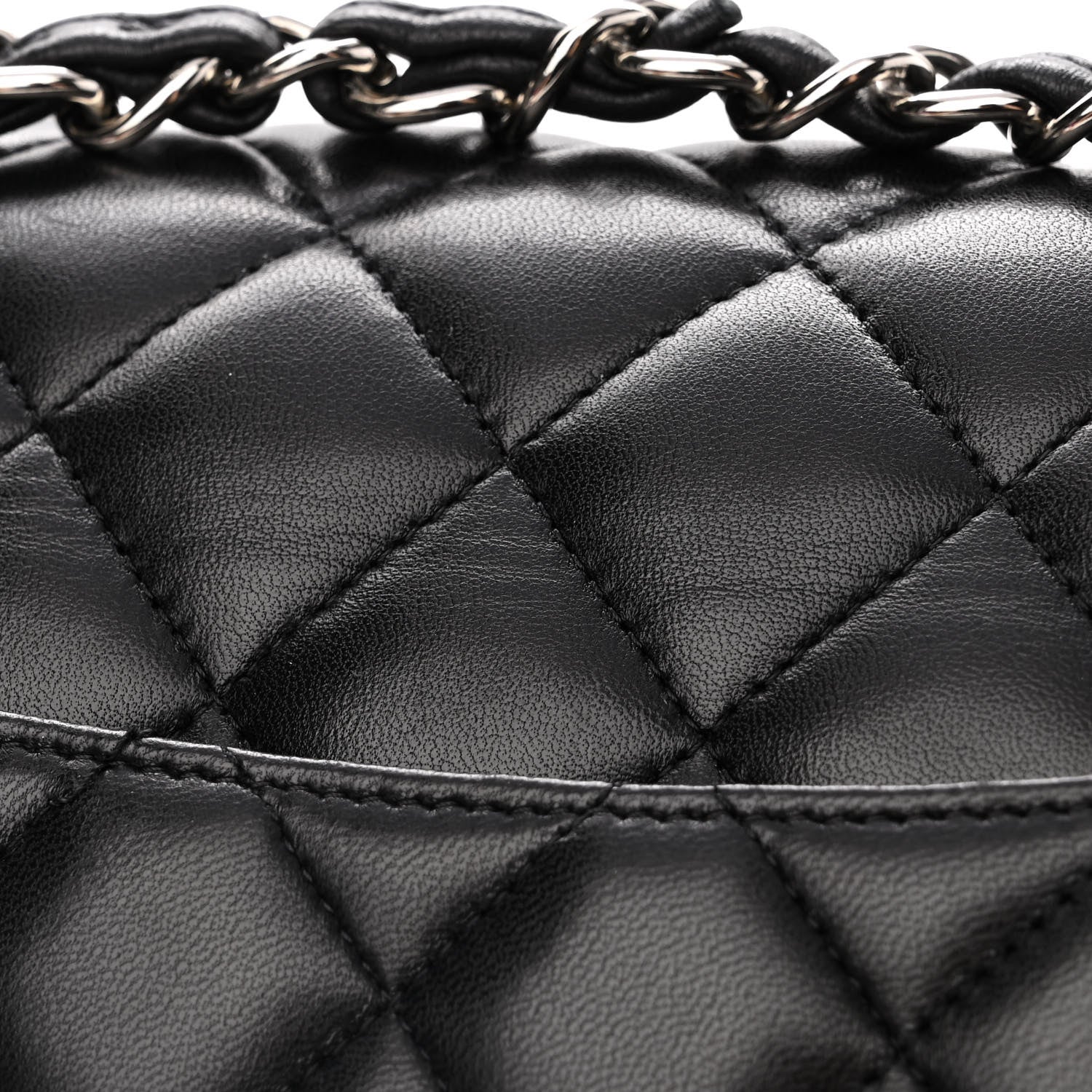 Chanel Lambskin Quilted Jumbo Double Flap Black 11 of 14
