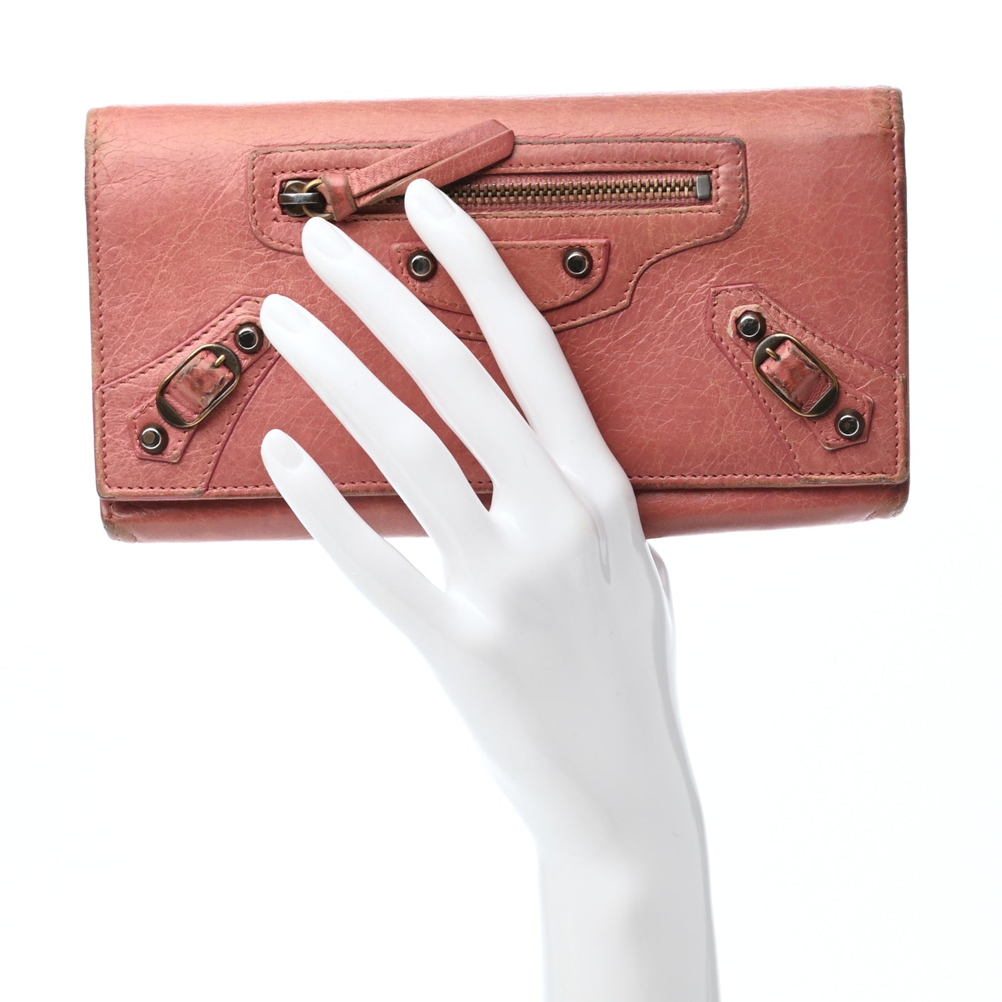 Agneau Classic Hardware Money Wallet Rose Bruyere