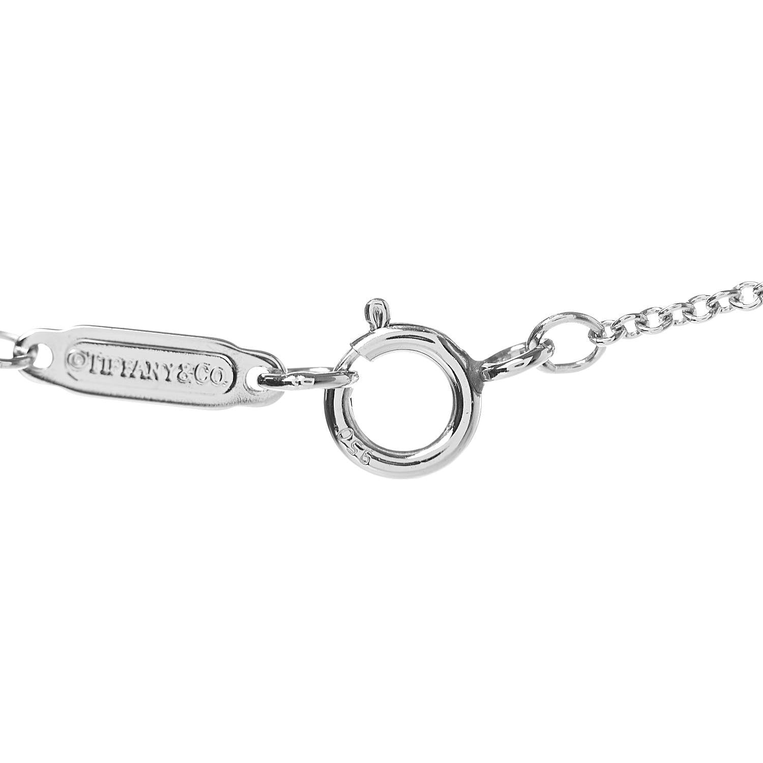 Tiffany Platinum Diamond Mini Heart Pendant Necklace 5 of 8