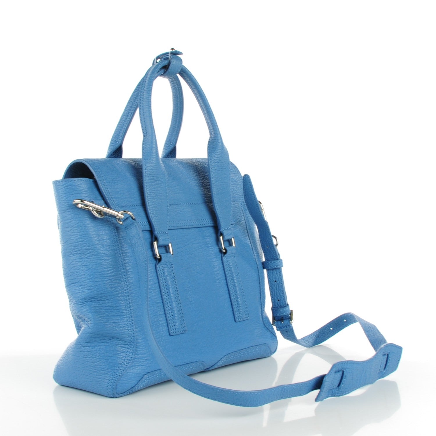 3.1 Phillip Lim 3.1 Textured Calfskin Medium Pashli Satchel Light Blue 3 of 7
