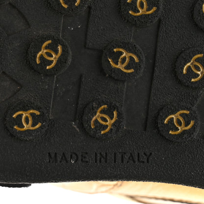 Chanel Metallic Satin Finish CC Womens Sneakers 40 Gold 8 of 9