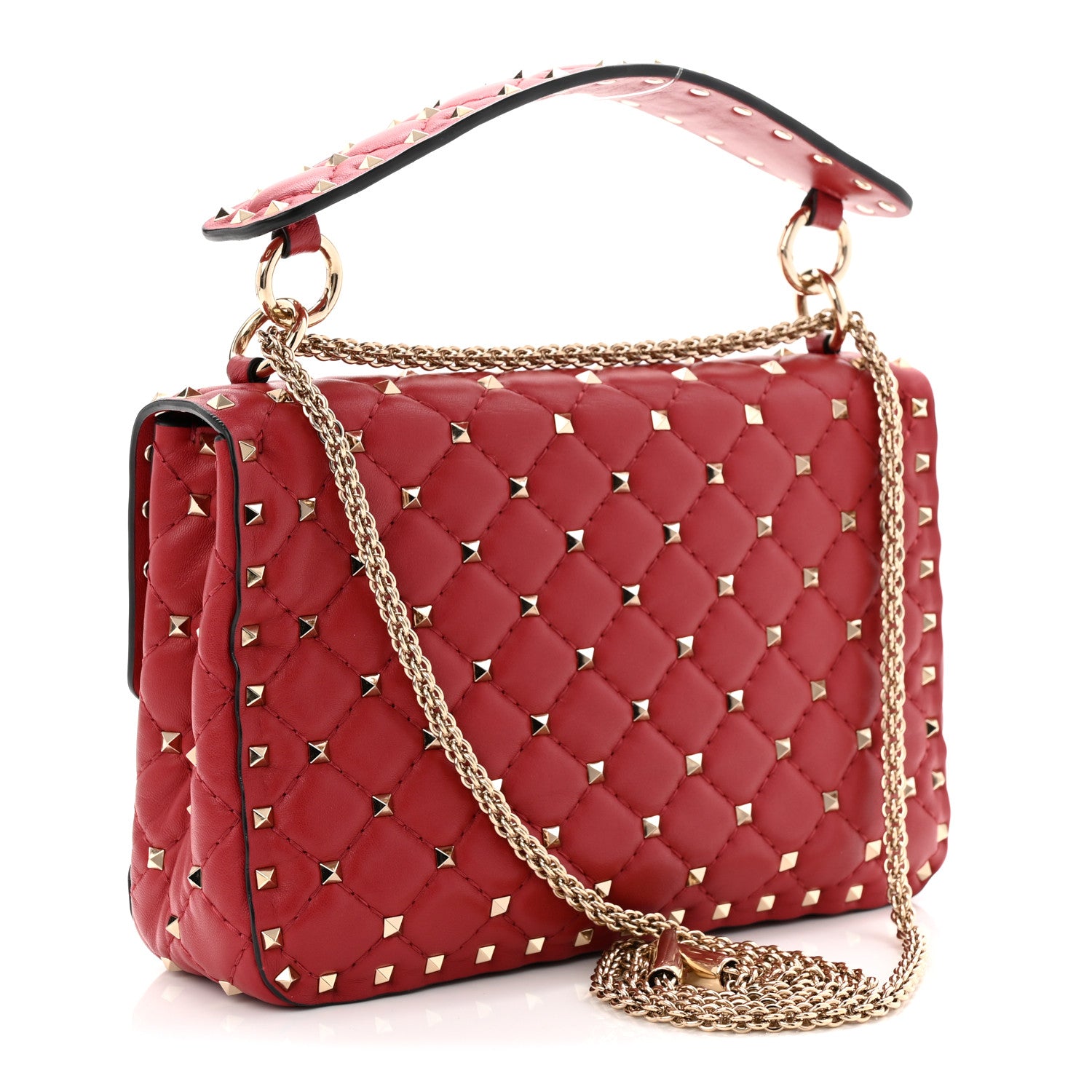 Valentino Garavani Nappa Medium Rockstud Spike Shoulder Bag Rosso Valentino 3 of 9