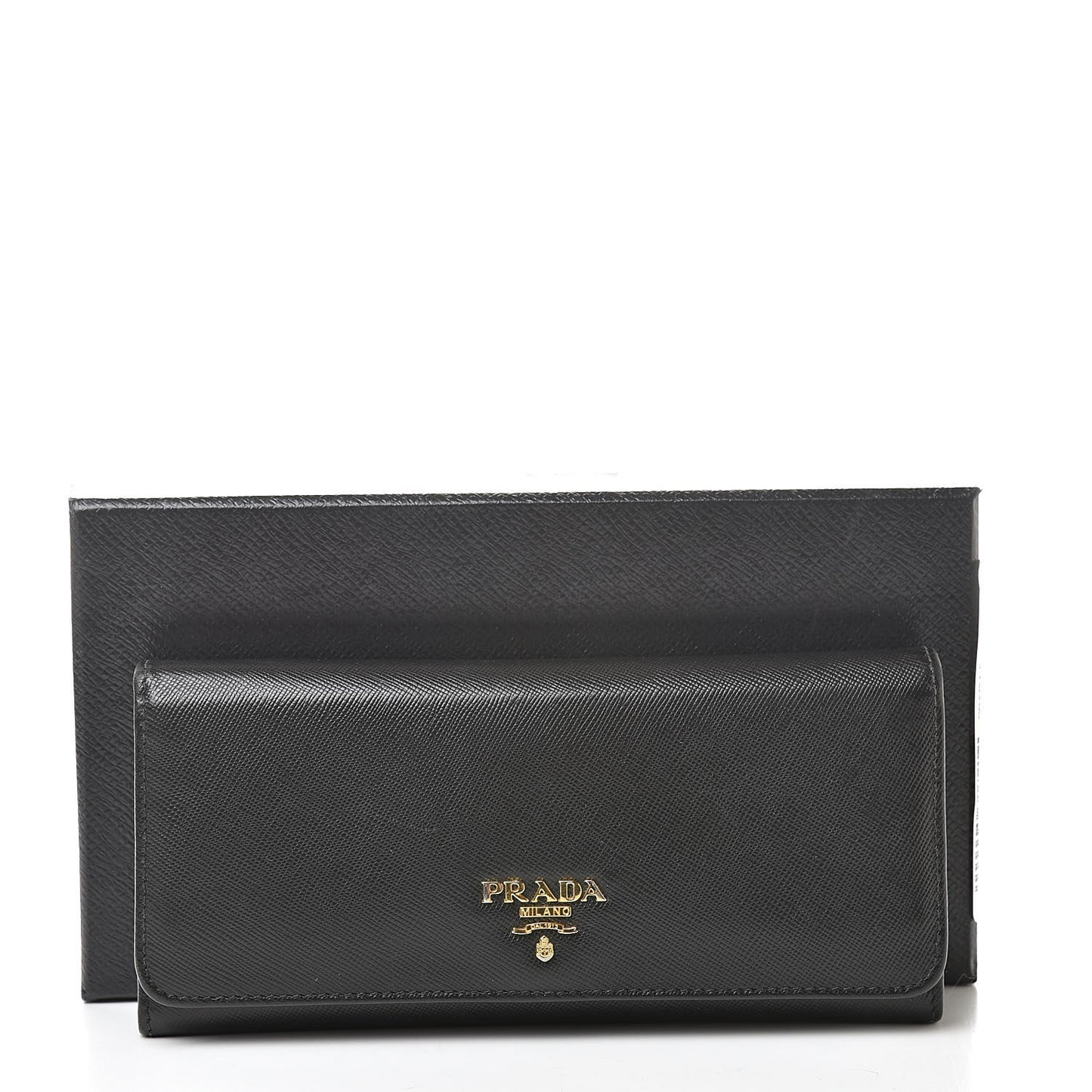 Saffiano Continental Flap Wallet Black