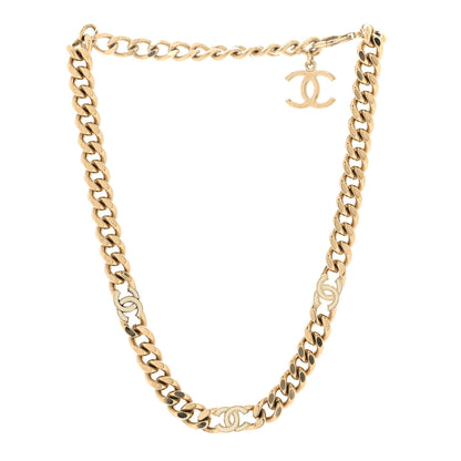 Chanel Metal Enamel Chain CC Choke Gold White 3 of 4