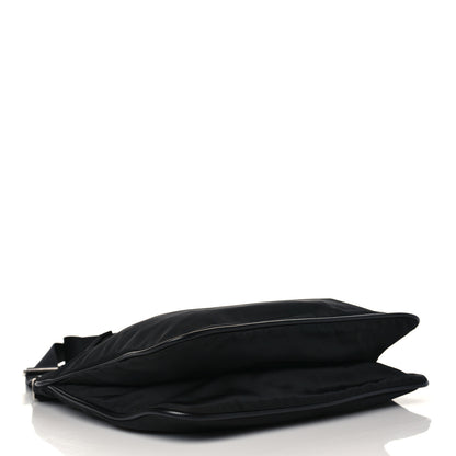 Prada Tessuto Nylon Saffiano Flat Messenger Bag Black 3 of 9