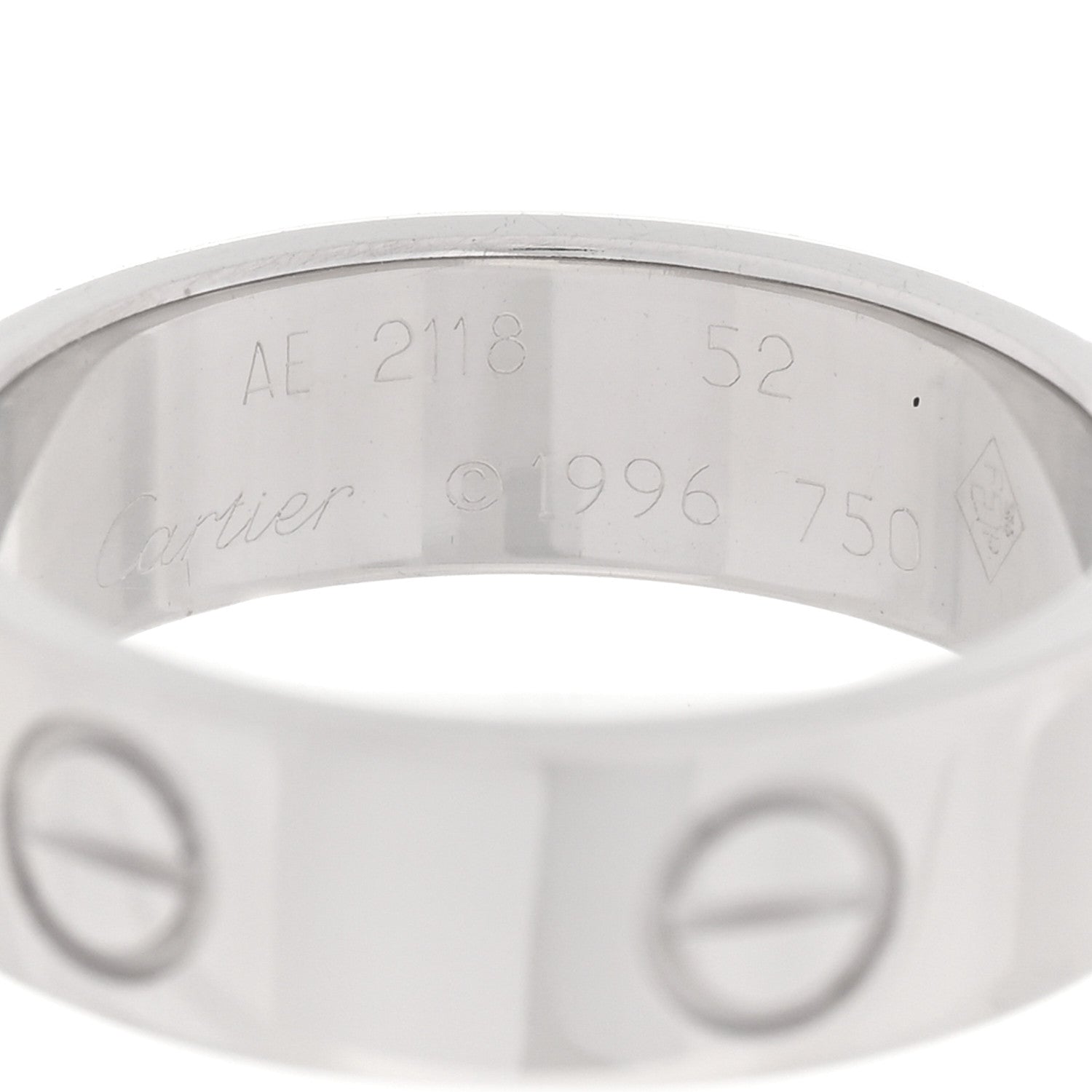 Cartier 18K White Gold 5.5mm LOVE Ring 52 6 4 of 4