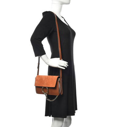 Chloe Suede Calfskin Small Faye Shoulder Bag Tobacco 2 of 9