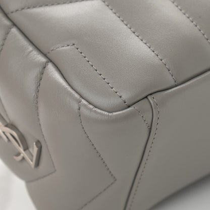 Saint Laurent Calfskin Y Quilted Monogram Small Loulou Bowling Bag Light Gray 9 of 16