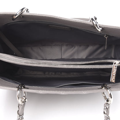 Chanel Caviar Quilted Grand Shopping Tote GST Light Grey 4 of 11