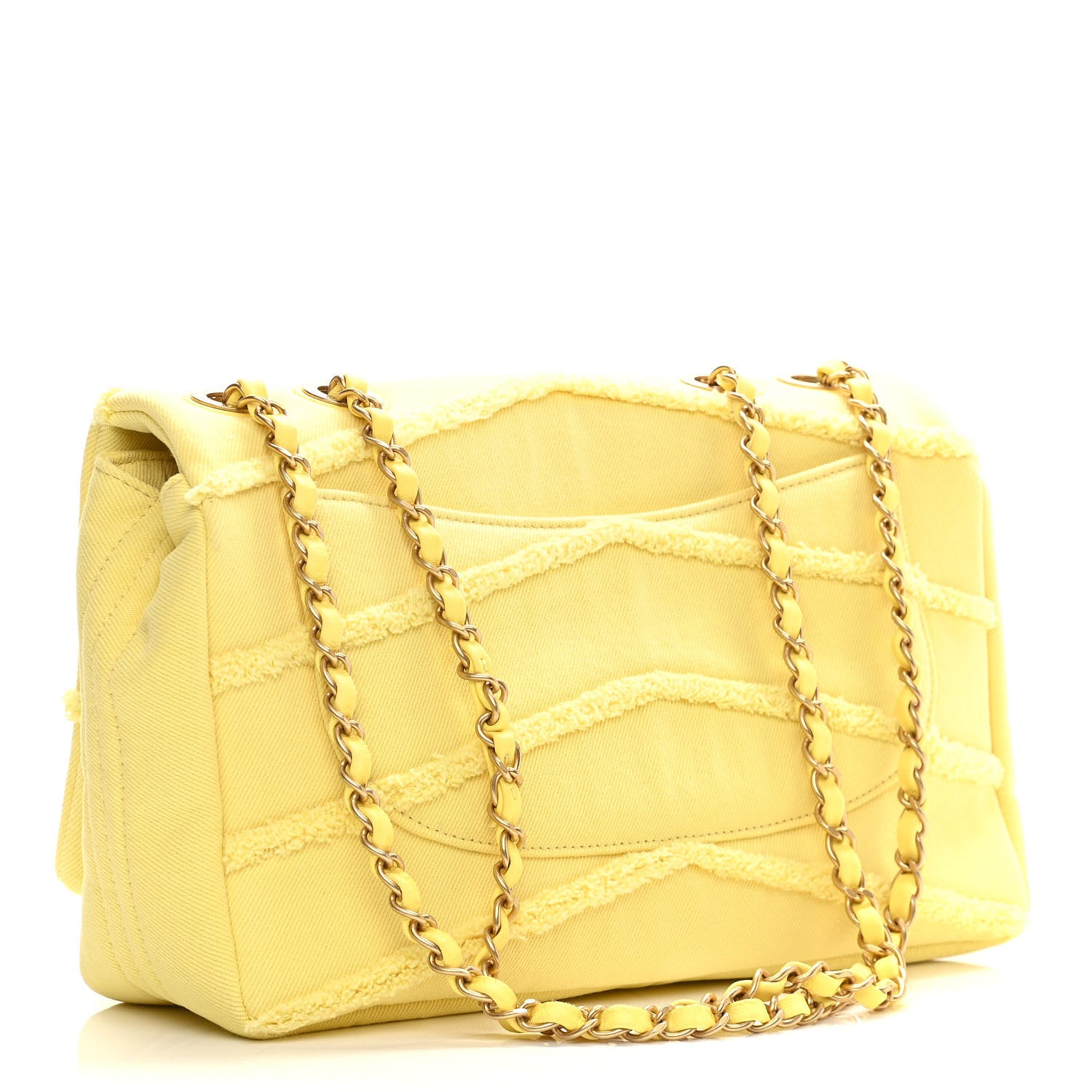 Chanel Denim Coco Jumbo Single Flap Yellow 3 of 10