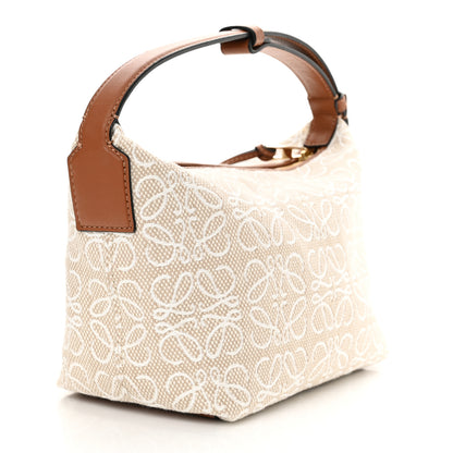 Loewe Jacquard Anagram Calfskin Small Cubi Bag Ecru Tan 3 of 10