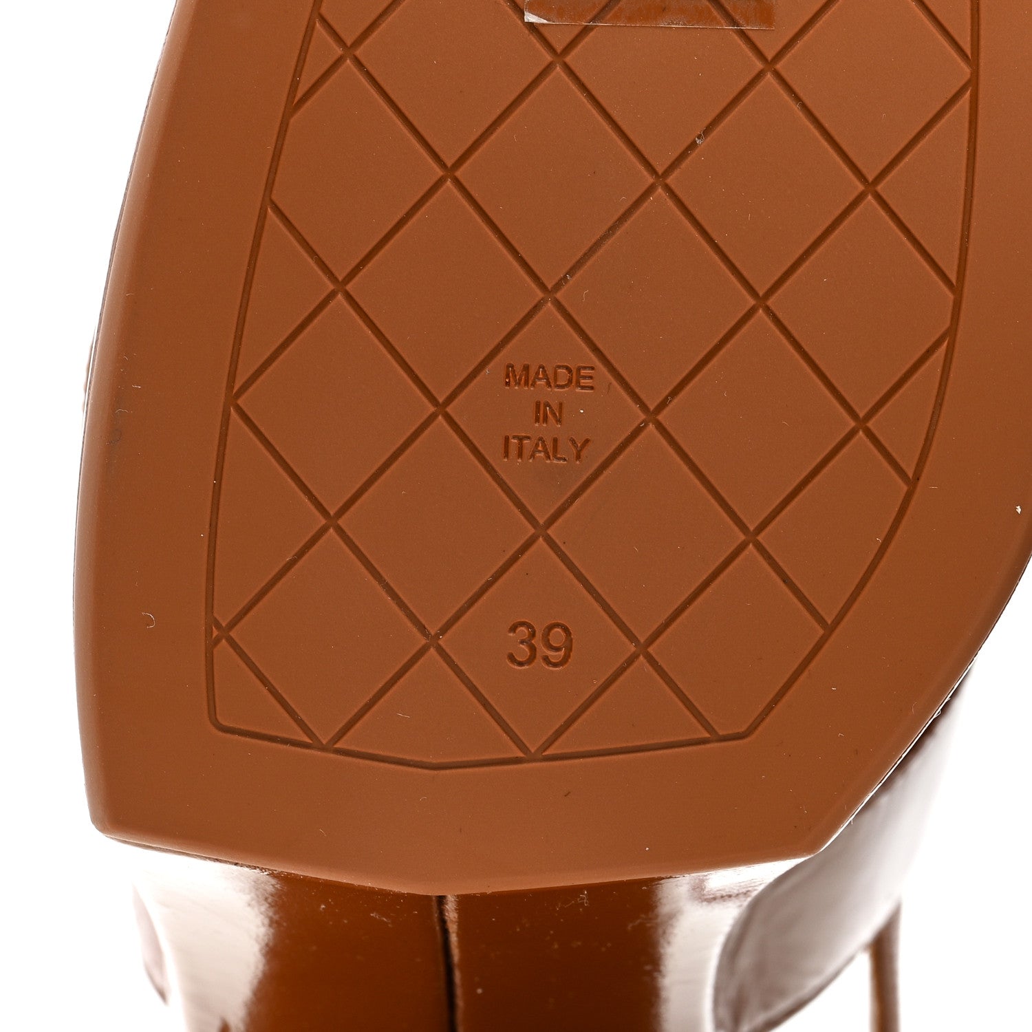 Chanel Crumpled Patent Lambskin Platform Sandals 39 Light Brown 6 of 7
