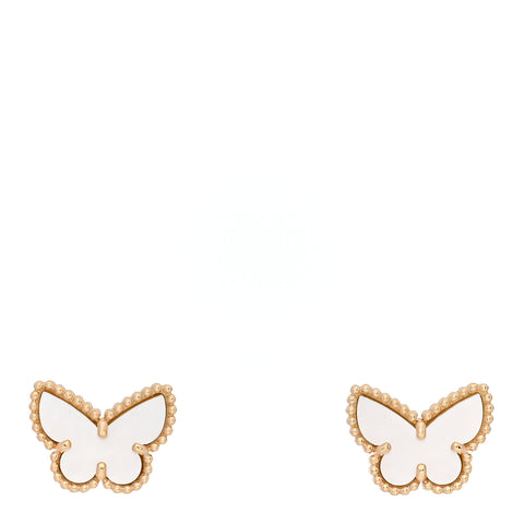 18K Yellow Gold Mother of Pearl Sweet Alhambra Butterfly Earrings