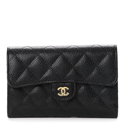 Chanel Caviar Quilted Medium Flap Wallet Black 1 of 9