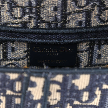 Christian Dior Oblique Embroidered Saddle Bag Blue 9 of 14