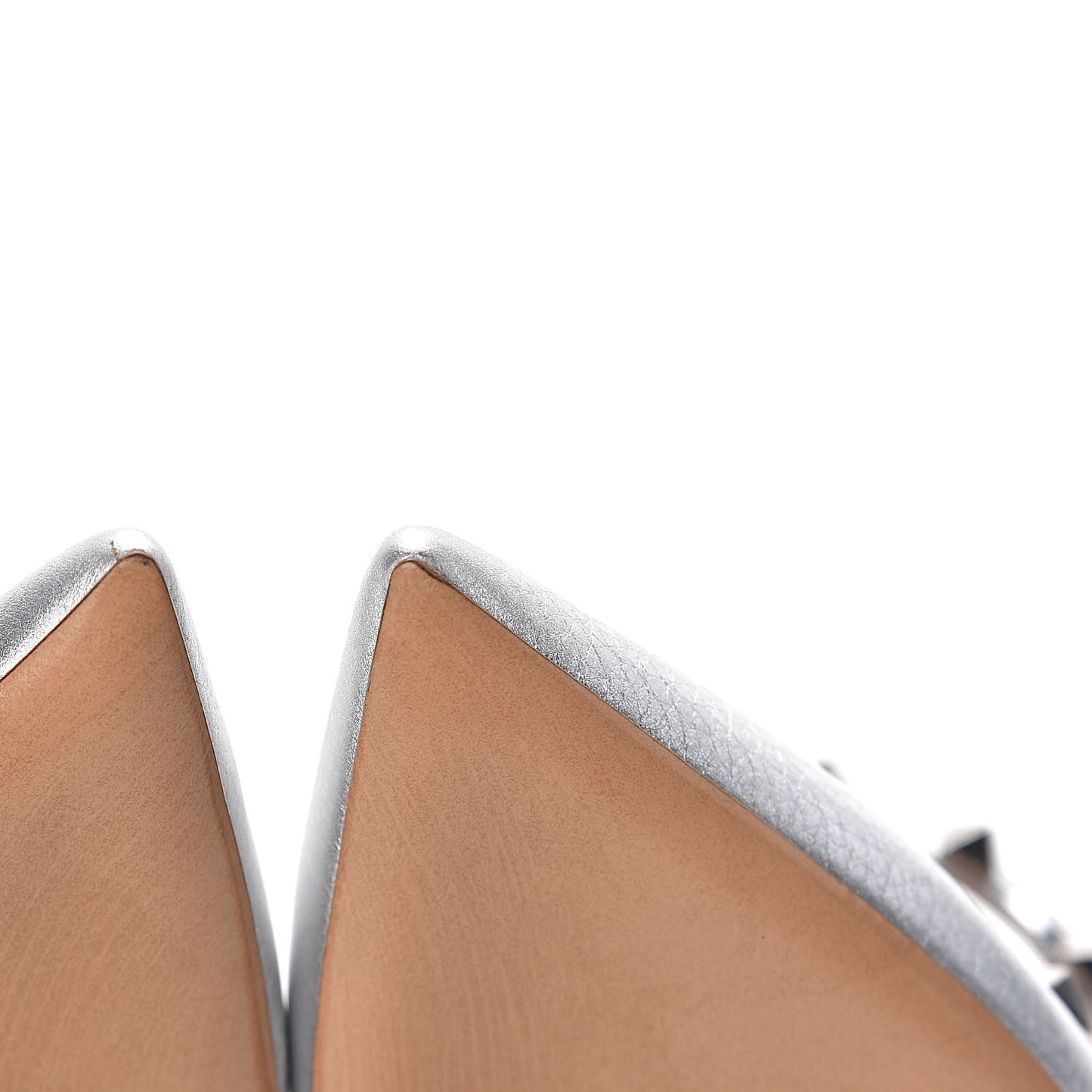 Metallic Pebbled Calfskin Rockstud 90mm Cage Mules 36.5 Silver