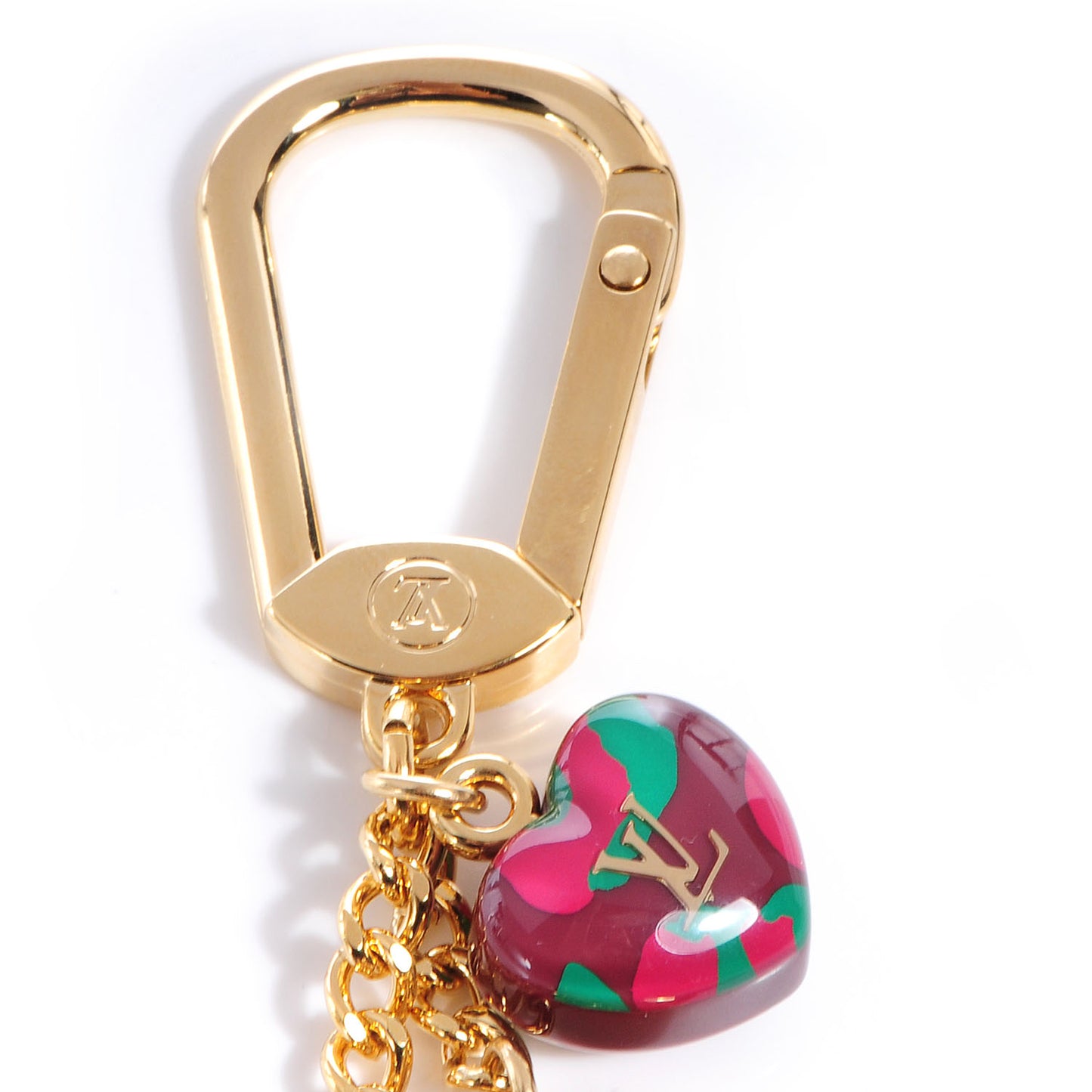 Leopard Heart Bag Charm Key Holder Rouge Fauviste