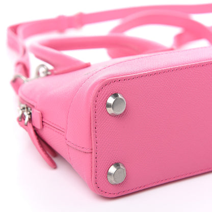 Balenciaga Signature Grained Calfskin Logo XXS Ville Top Handle Bag Rose Bubblegum Black 8 of 9