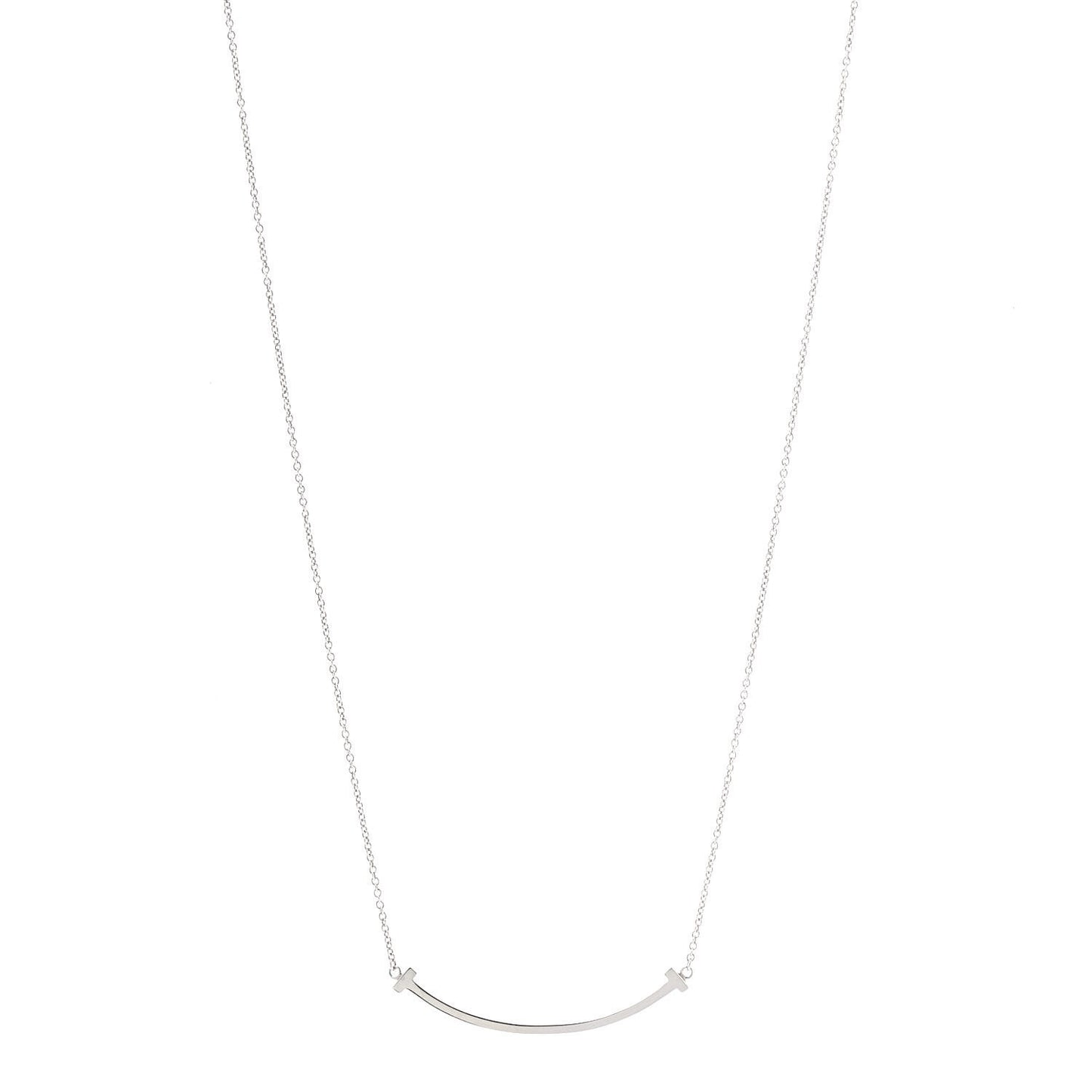 Sterling Silver Small T Smile Pendant Necklace