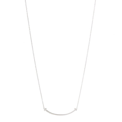 Tiffany Sterling Silver Small T Smile Pendant Necklace 1 of 5